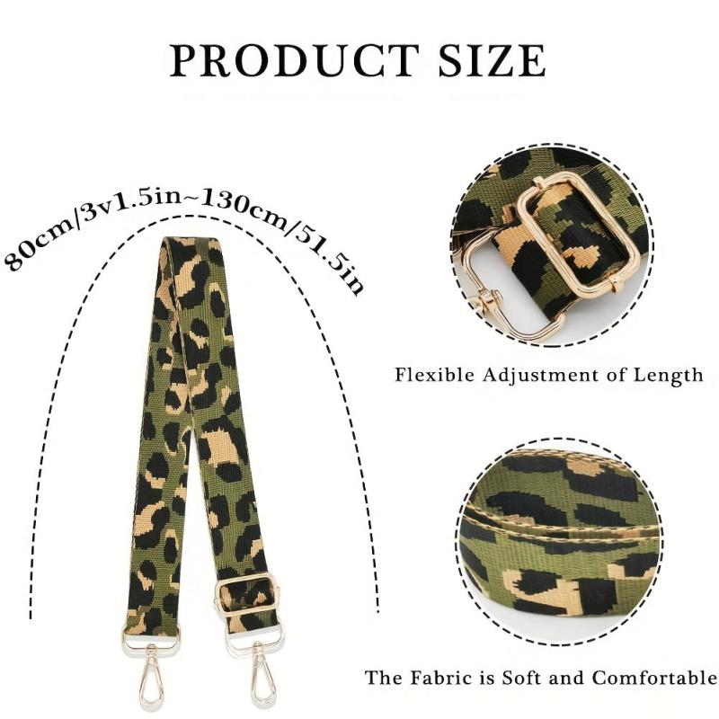 Leopard Pattern Bag Strap Wide Replacement Shoulder Bag Strap Adjustable