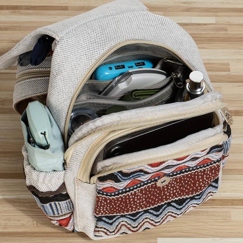 Vintage Ethnic Style Backpack Purse Bohemian Flap Daypack Embroidered Bag
