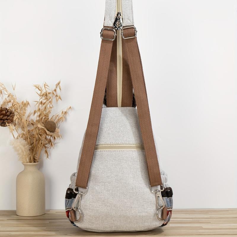 Vintage Ethnic Style Backpack Purse Bohemian Flap Daypack Embroidered Bag