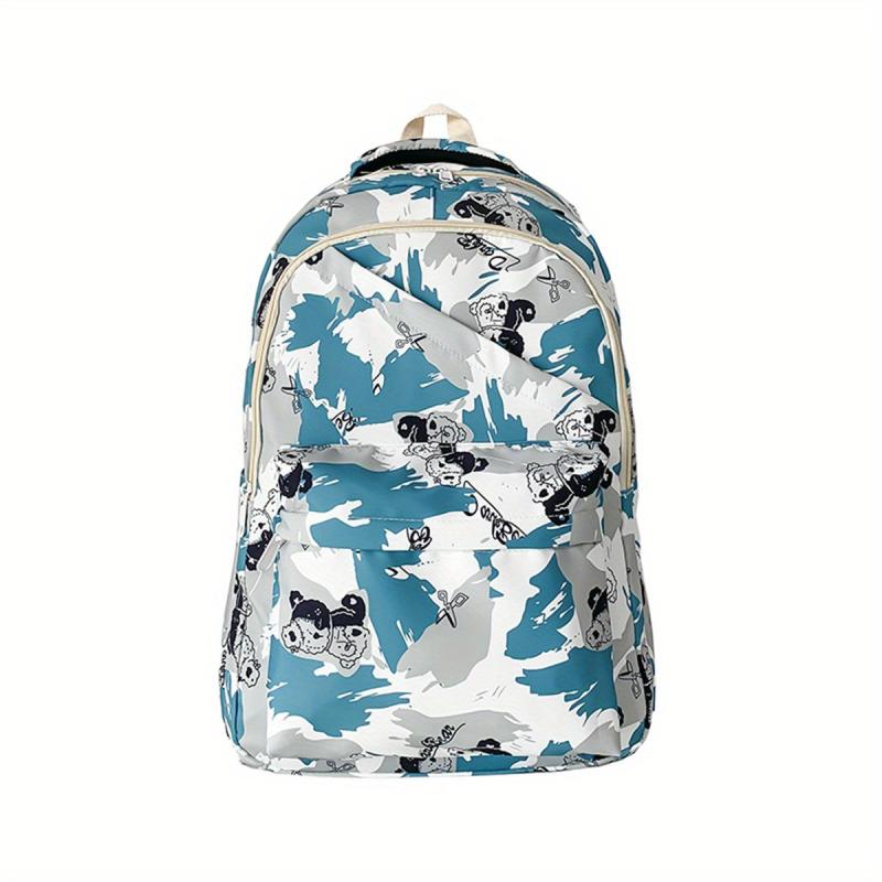 Graffiti Preppy Backpack Nylon Lightweight School Travel Bag