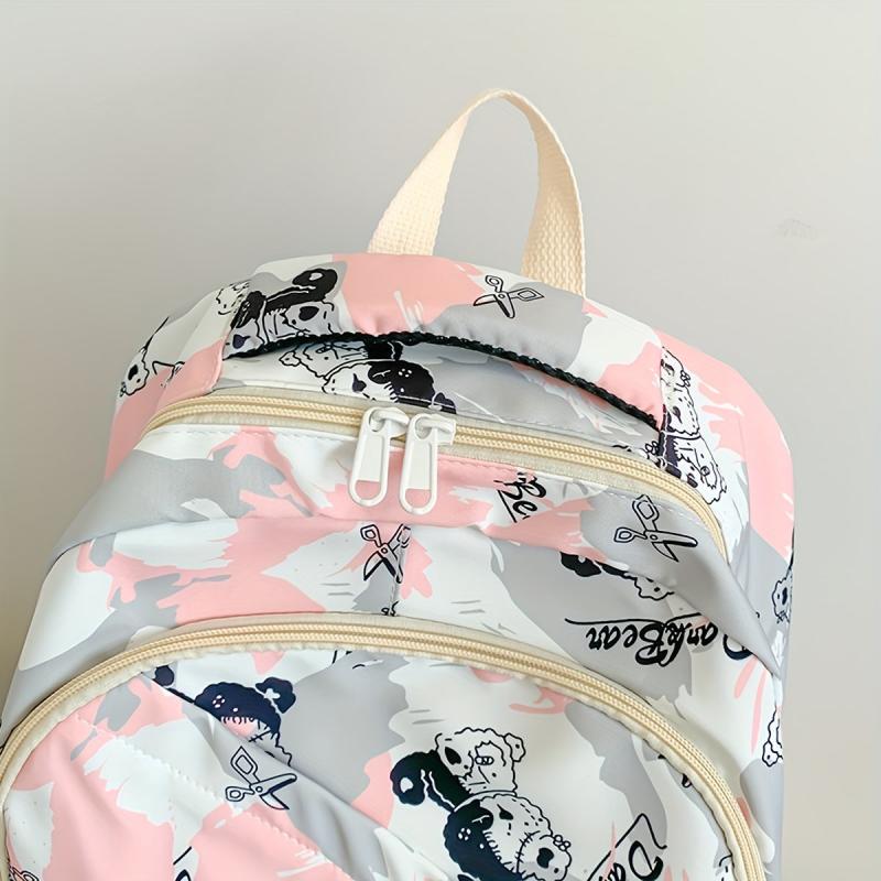 Graffiti Preppy Backpack Nylon Lightweight School Travel Bag