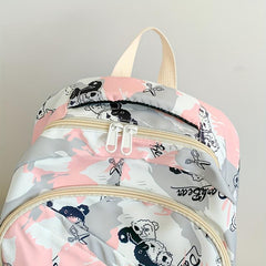 Graffiti Preppy Backpack Nylon Lightweight School Travel Bag