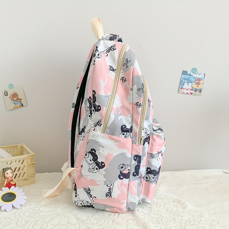 Graffiti Preppy Backpack Nylon Lightweight School Travel Bag