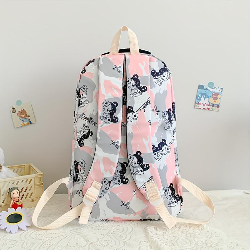 Graffiti Preppy Backpack Nylon Lightweight School Travel Bag