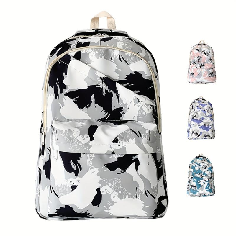 Graffiti Preppy Backpack Nylon Lightweight School Travel Bag