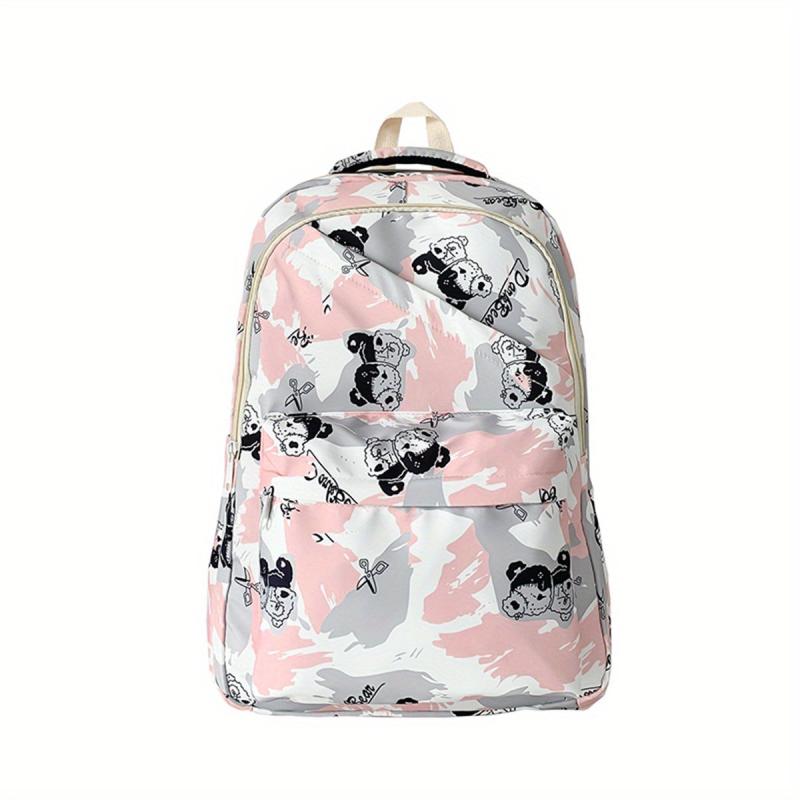Graffiti Preppy Backpack Nylon Lightweight School Travel Bag