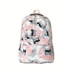 Graffiti Preppy Backpack Nylon Lightweight School Travel Bag