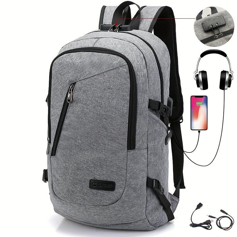 Large Capacity Travel Backpack With Password Lock Anti theft Business Laptop Bag