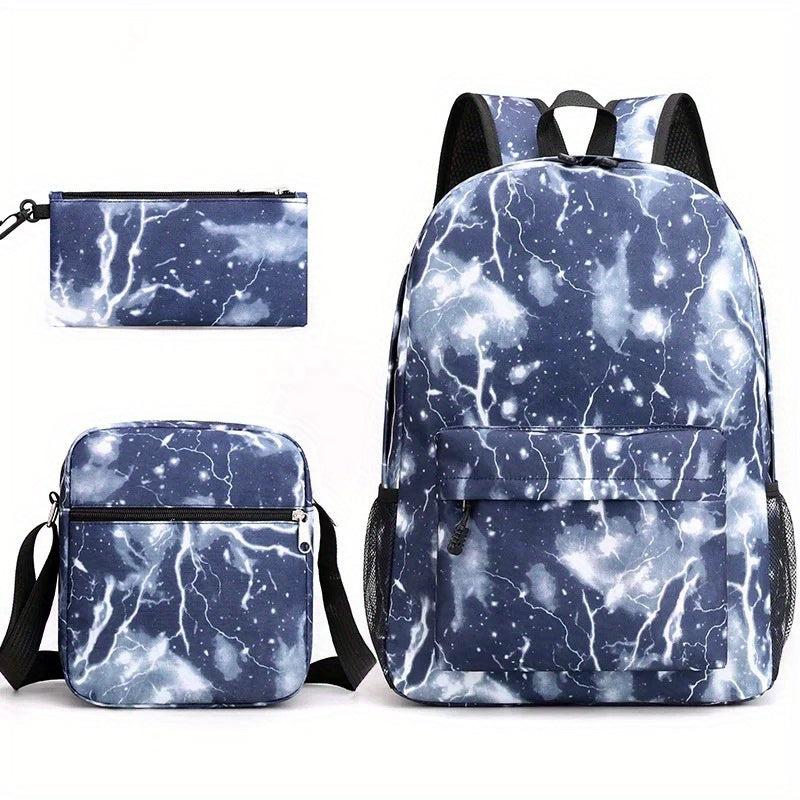 3ps Starry Sky Printed Backpack Colorful Schoolbag