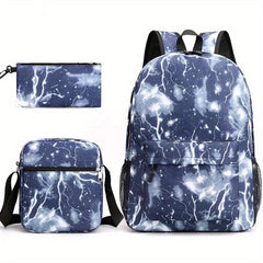 3ps Starry Sky Printed Backpack Colorful Schoolbag