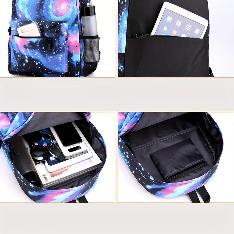 3ps Starry Sky Printed Backpack Colorful Schoolbag