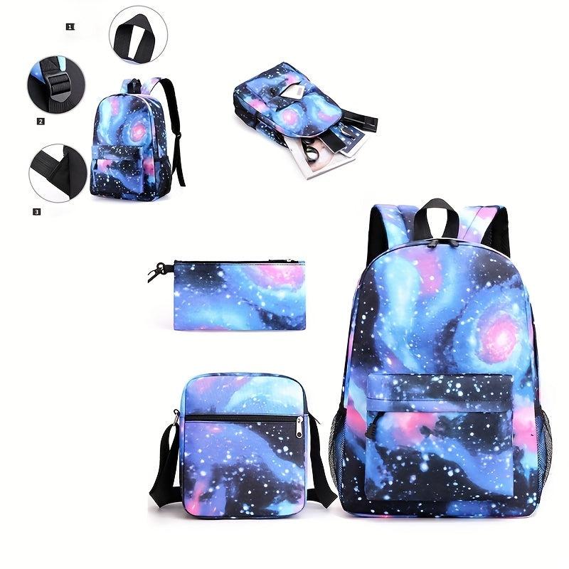 3ps Starry Sky Printed Backpack Colorful Schoolbag