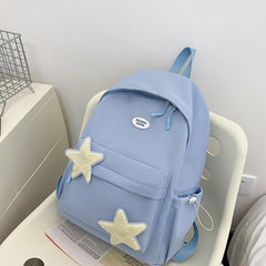 Plush Star Decor Backpack Large Capacity School Bag