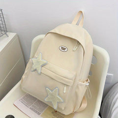 Plush Star Decor Backpack Large Capacity School Bag