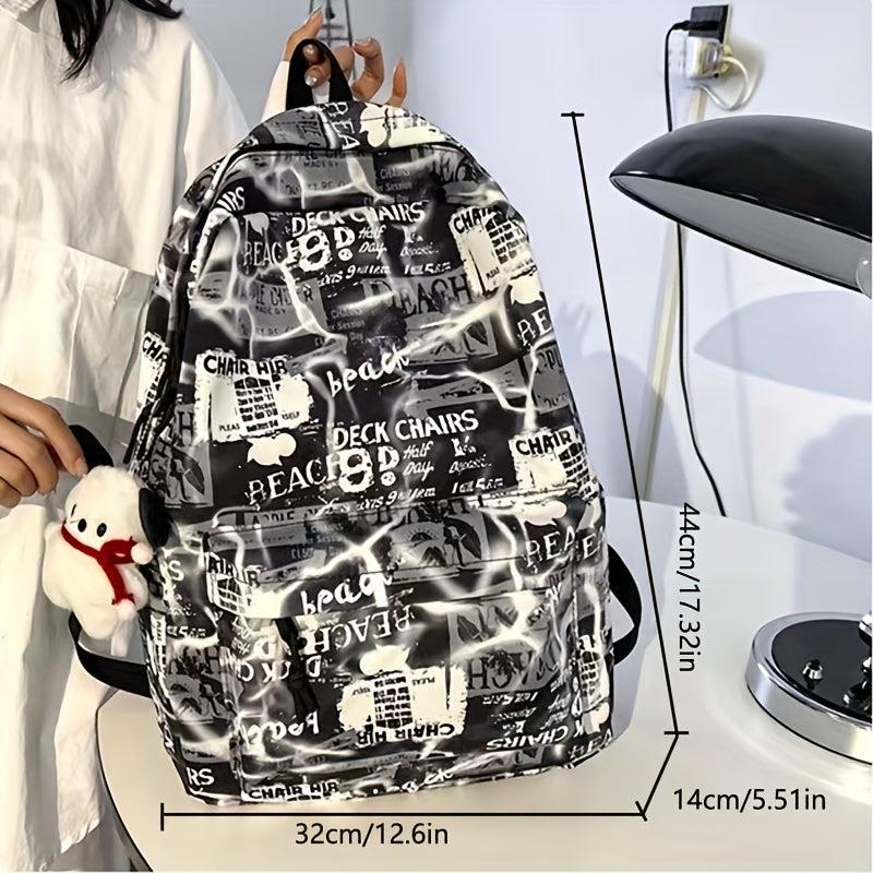 Anime Print Backpack School Bag for Girls