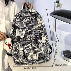 Anime Print Backpack School Bag for Girls