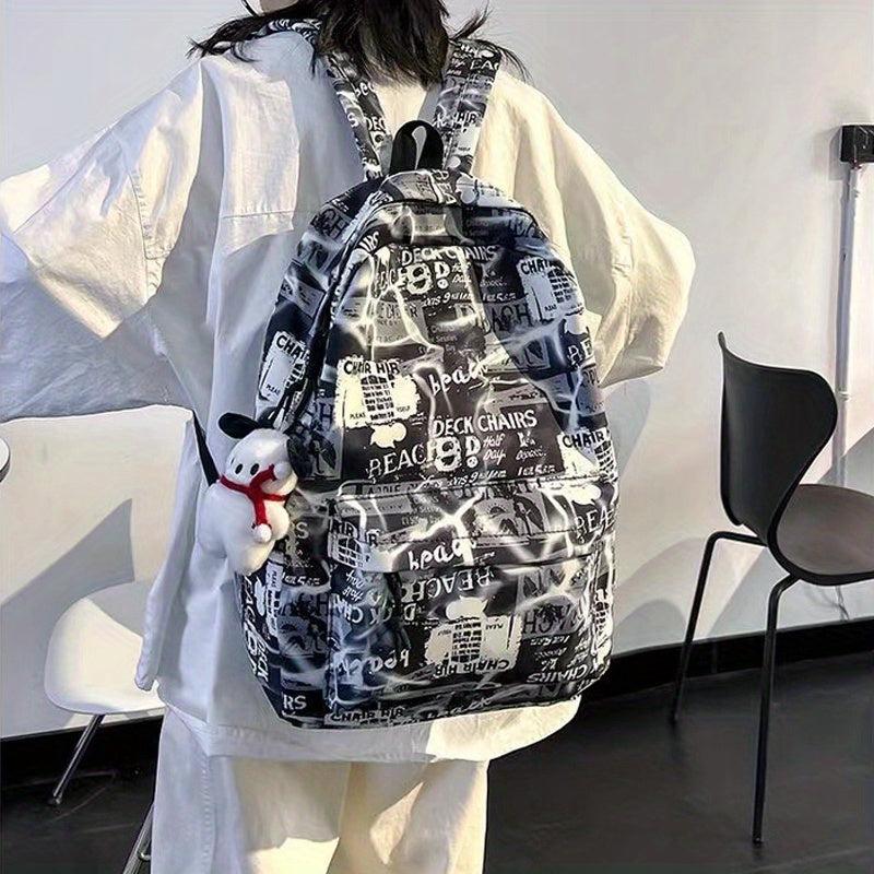 Anime Print Backpack School Bag for Girls