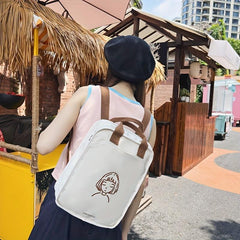 Preppy Style Backpack Canvas Schoolbag Rucksack For Travel