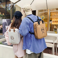 Preppy Style Backpack Canvas Schoolbag Rucksack For Travel