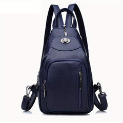 Textured PU Leather Backpack with Earphone Hole