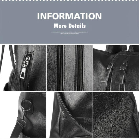 Soft Zipper Backpack Women's Faux Leather Backpack