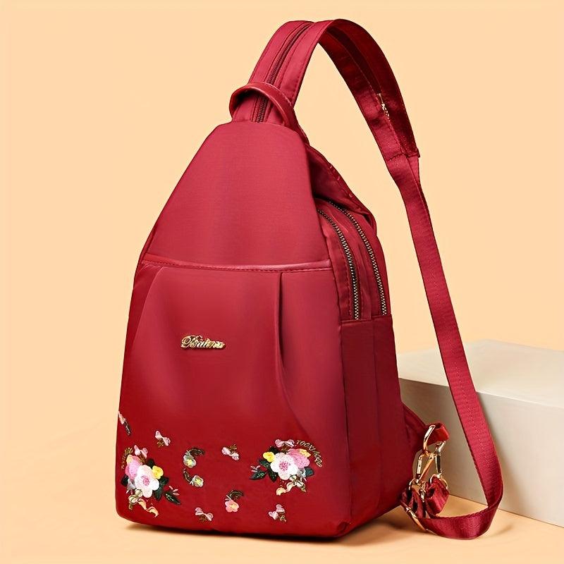 Floral Print Backpack Lightweight School Bag