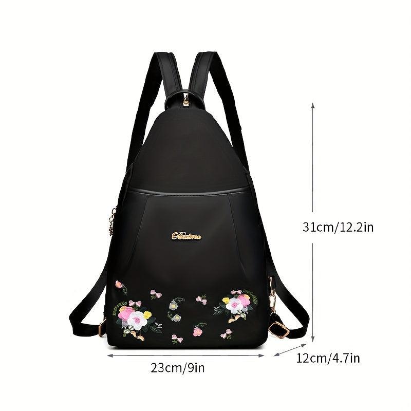 Floral Print Backpack Lightweight School Bag