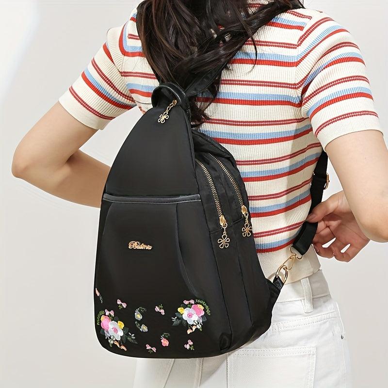 Floral Print Backpack Lightweight School Bag