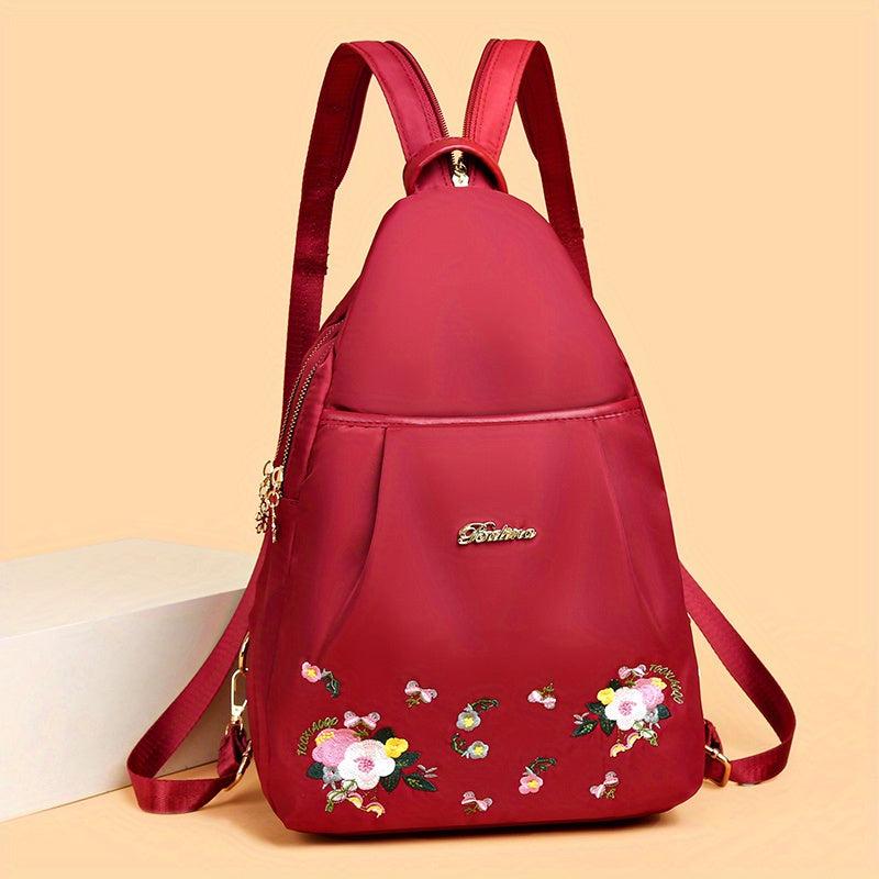 Floral Print Backpack Lightweight School Bag