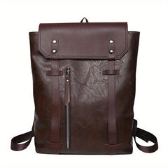 Flap PU Leather Stylish Backpack Retro Travel Knapsack School Bag