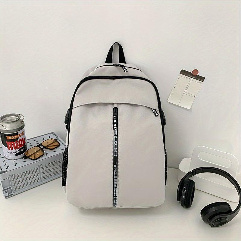 Large Capacity Letter Tape Detail Zip Around Backpack