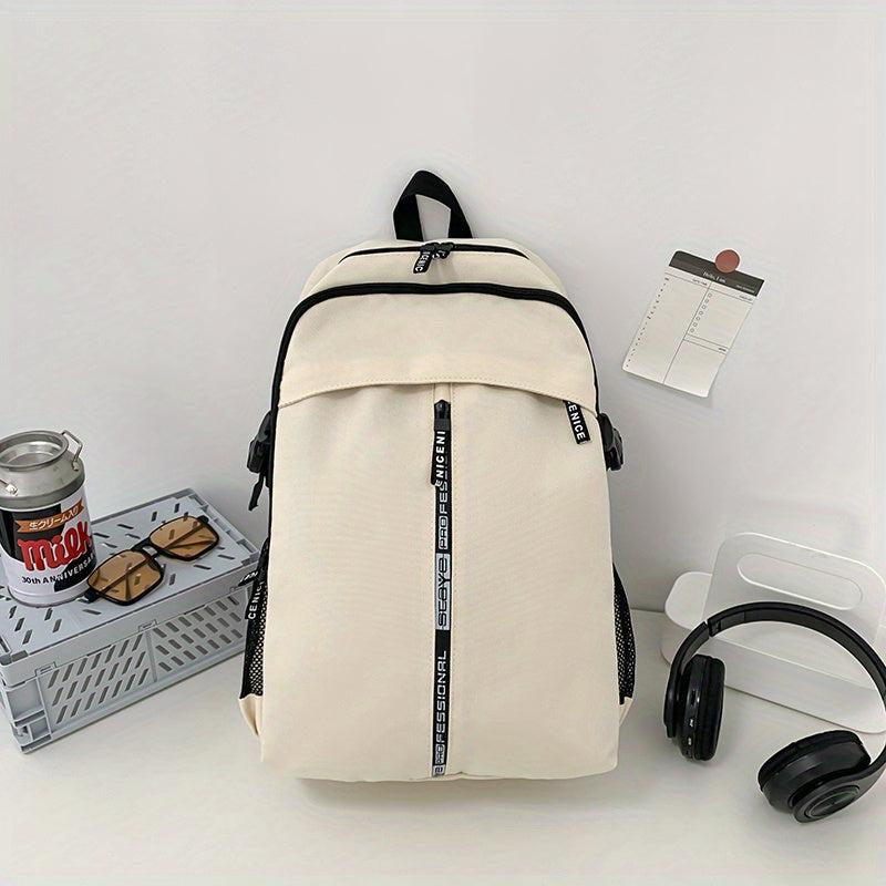 Large Capacity Letter Tape Detail Zip Around Backpack