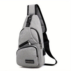 Men's Waterproof Crossbody Bag USB Charging Outdoor Chest Bag