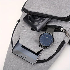 Men's Waterproof Crossbody Bag USB Charging Outdoor Chest Bag