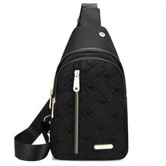 Love Embroidered Nylon Chest Bag for Stylish Travel