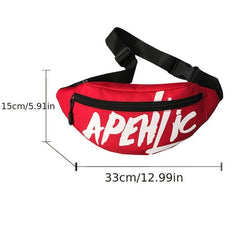 Men's Nylon Waist Bag Letter Crossbody Sports Travel Hiking Chest Fanny Pack