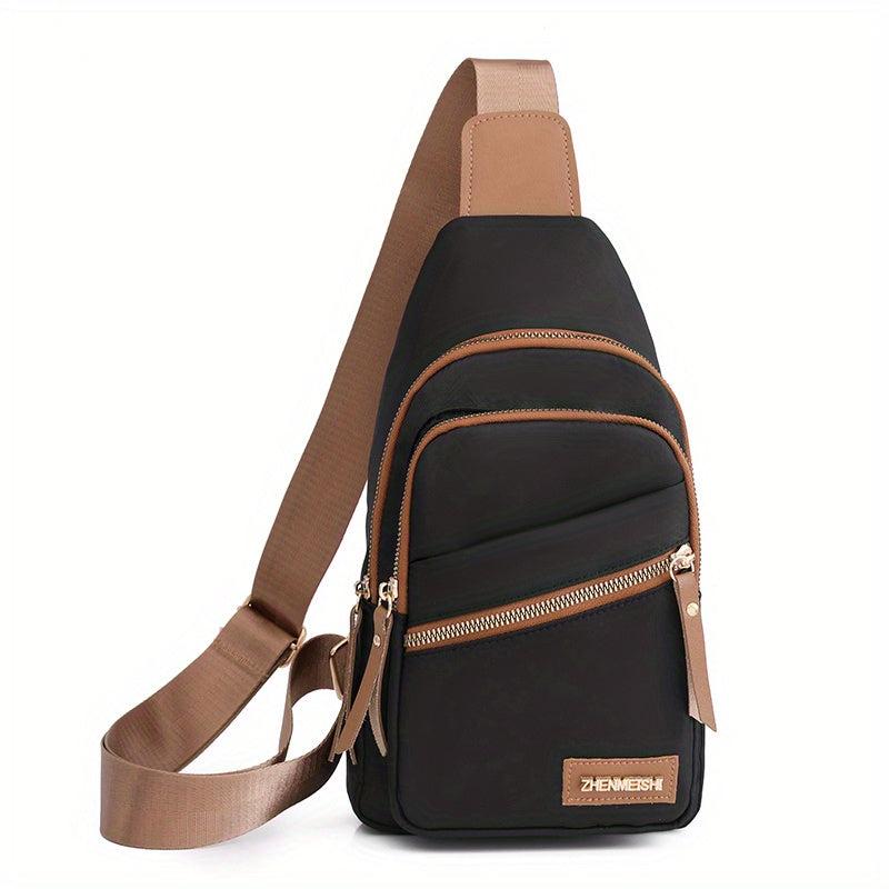 Zipper Chest Bag Outdoor Shoulder Bag Adjustable Strap