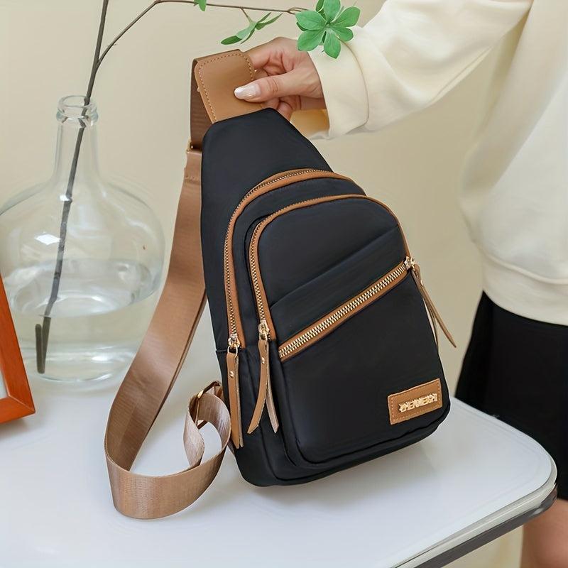 Zipper Chest Bag Outdoor Shoulder Bag Adjustable Strap
