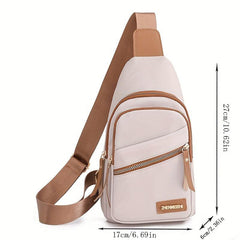 Zipper Chest Bag Outdoor Shoulder Bag Adjustable Strap