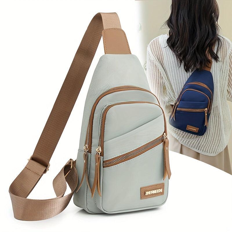 Zipper Chest Bag Outdoor Shoulder Bag Adjustable Strap