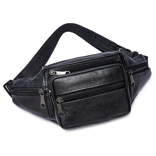 Casual PU Leather Waist Bag for Outdoor Sports Running