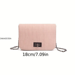 PU Leather Shoulder Bag Casual Chain Crossbody Bag