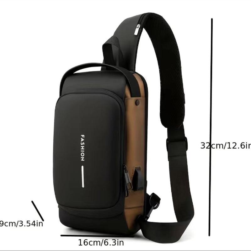 Anti Theft Password Lock Crossbody Bag with USB Charging Port