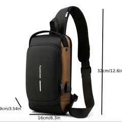 Anti Theft Password Lock Crossbody Bag with USB Charging Port