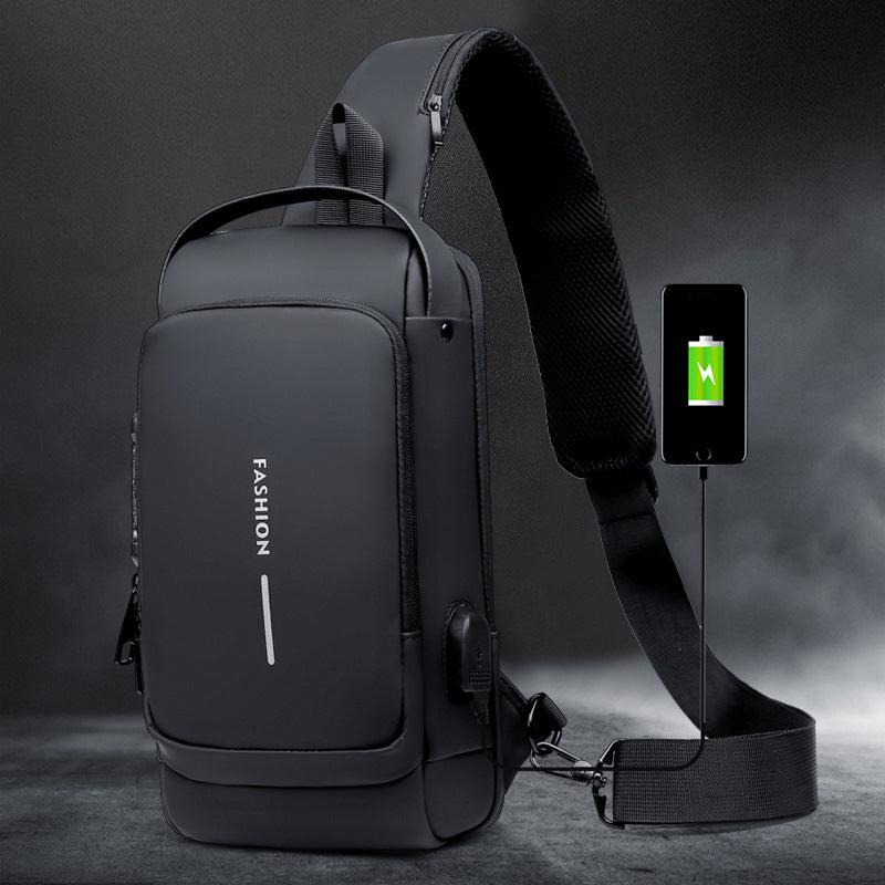Anti Theft Password Lock Crossbody Bag with USB Charging Port