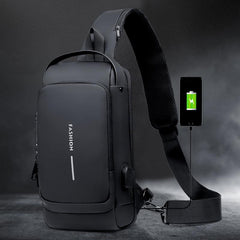 Anti Theft Password Lock Crossbody Bag with USB Charging Port