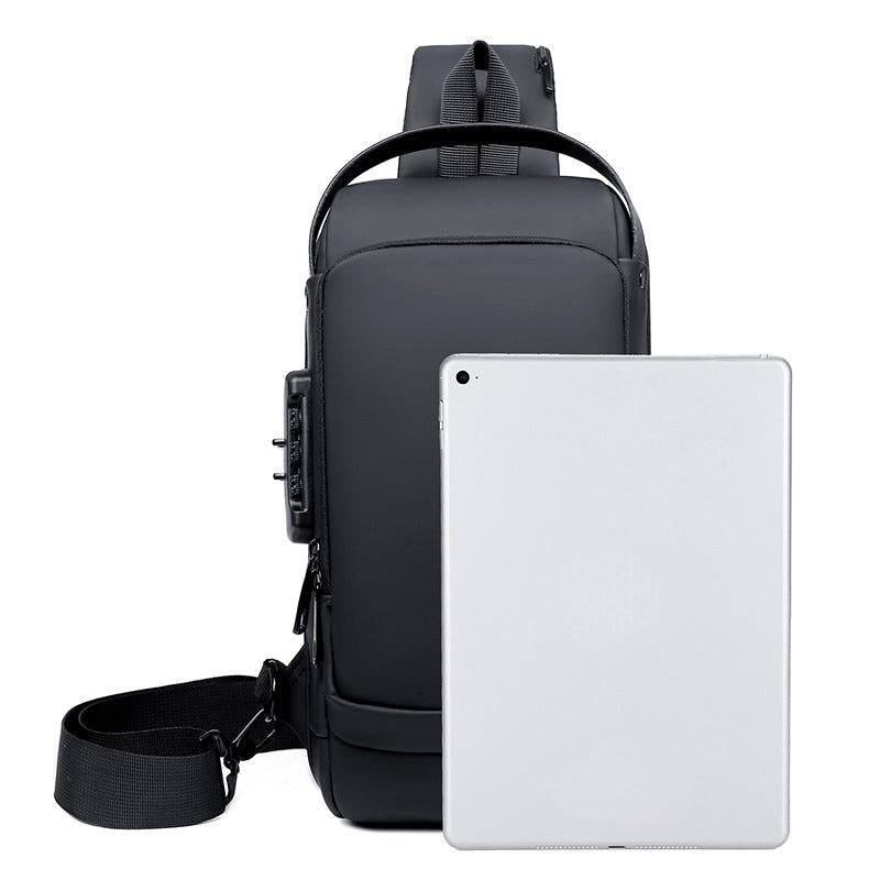 Anti Theft Password Lock Crossbody Bag with USB Charging Port