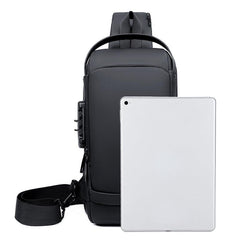 Anti Theft Password Lock Crossbody Bag with USB Charging Port