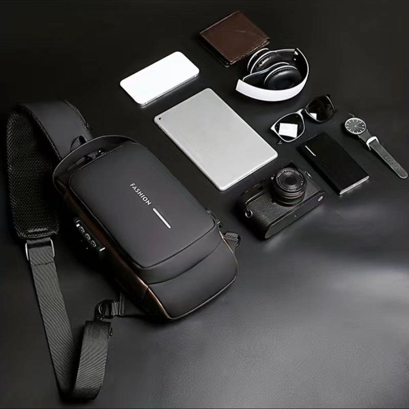 Anti Theft Password Lock Crossbody Bag with USB Charging Port