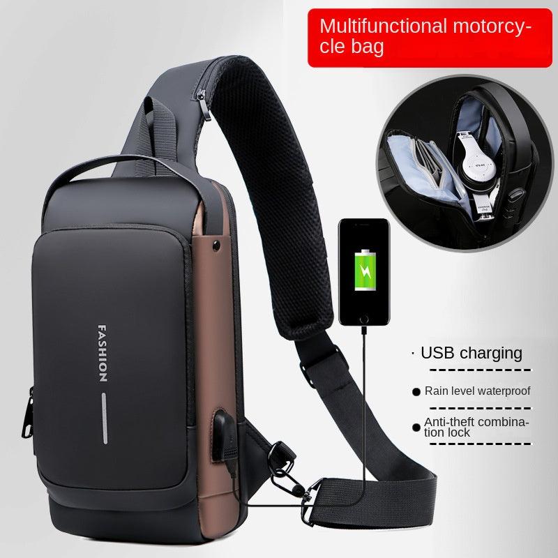 Anti Theft Password Lock Crossbody Bag with USB Charging Port